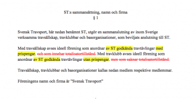 Oförargliga stadgeändringar – eller knyts banorna in i säcken?