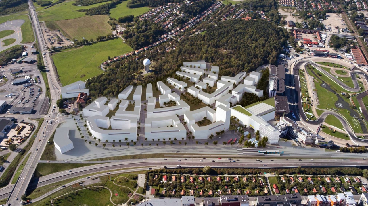 Fotomontage Solvallastaden. Lennart Johansson/Stadsbyggnadskontoret