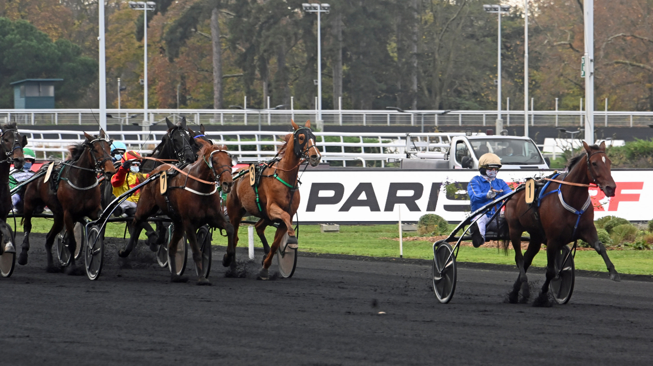 Calina och Jean-Michel Bazire vid en tidigare seger på Vincennes. Foto: Gerard Forni