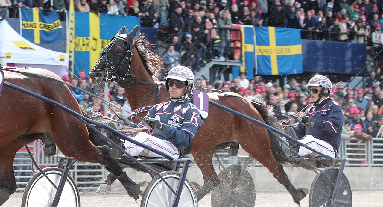 Kevin och Jim Oscarsson. Foto Mathias Hedlund/Sulkysport