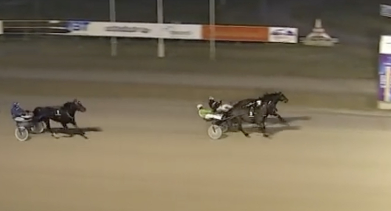 Gorm tog första segern i Sandra Erikssons regi när han vann Oulu Grand Prix på lördagen. Skärmbild VeikkausTV