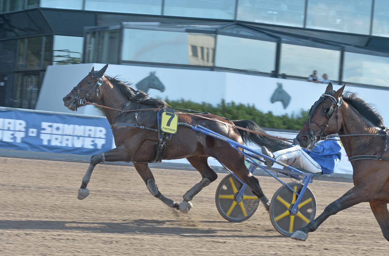 Fifty Sixty Sox och Rikard N Skoglund plockar ner invändige Kodiak Zet i spurten. Foto: Adam Ström/stalltz.se