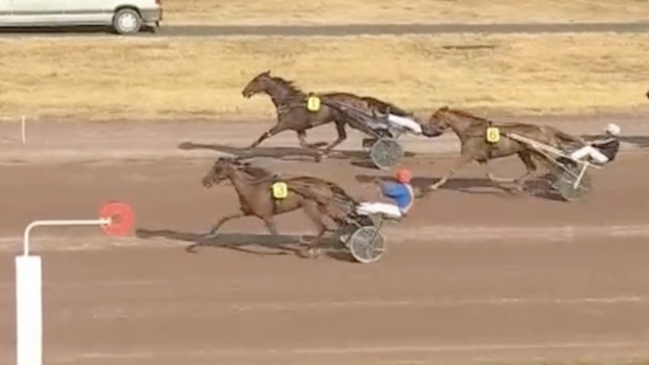 Jeanette Priory plockar ner invändiga Jolie Star kort före mål.