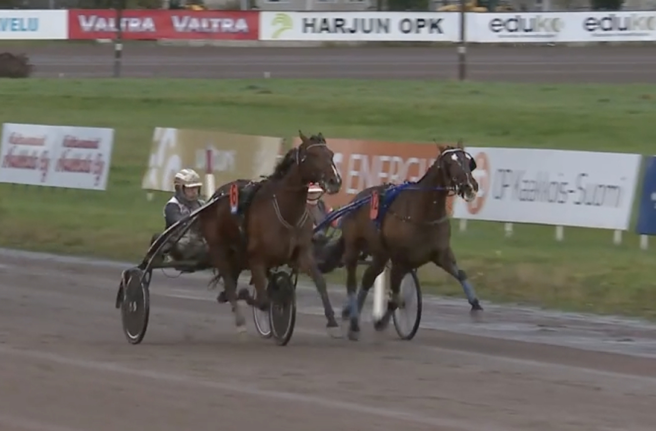 Utvändiga 43-oddsaren Callela Cool One vinner före Zeussin.